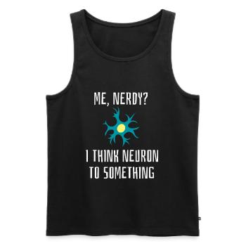 Funny Science Nerd saying - Men's Premium Organic Tank Top - black - Front - AI Model Male 178 light (178cm)