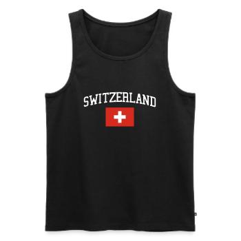 Schweiz Flagge - Männer Premium Bio Tank Top - Schwarz - Vorne - Michal (187cm)