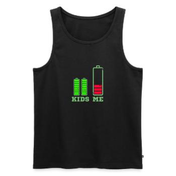 Babysitter Tshirt children full of energy Battery empty - Men's Premium Organic Tank Top - black - Front - AI Model Male 178 light (178cm)