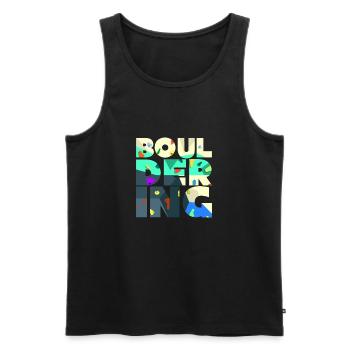 Bouldering Climbing Hobby Men T-Shirt - Men's Premium Organic Tank Top - black - Front - AI Model Male 178 light (178cm)