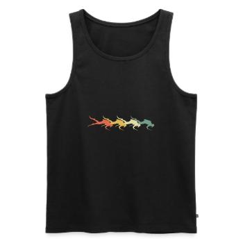 Retro diver snorkels underwater - Men's Premium Organic Tank Top - black - Front - AI Model Male 178 light (178cm)