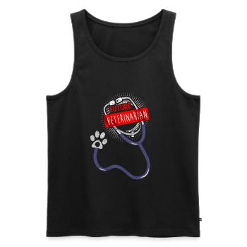 Tier Untersuchung beim Tierarzt hilft Tierlieb - Männer Premium Bio Tank Top - Schwarz - Vorne - AI Model Male 178 light (178cm)