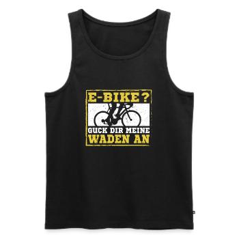 Pas d’Ebike cycliste entraîner mollets muscles - Débardeur bio Premium Homme - noir - Devant - Michal (187cm)