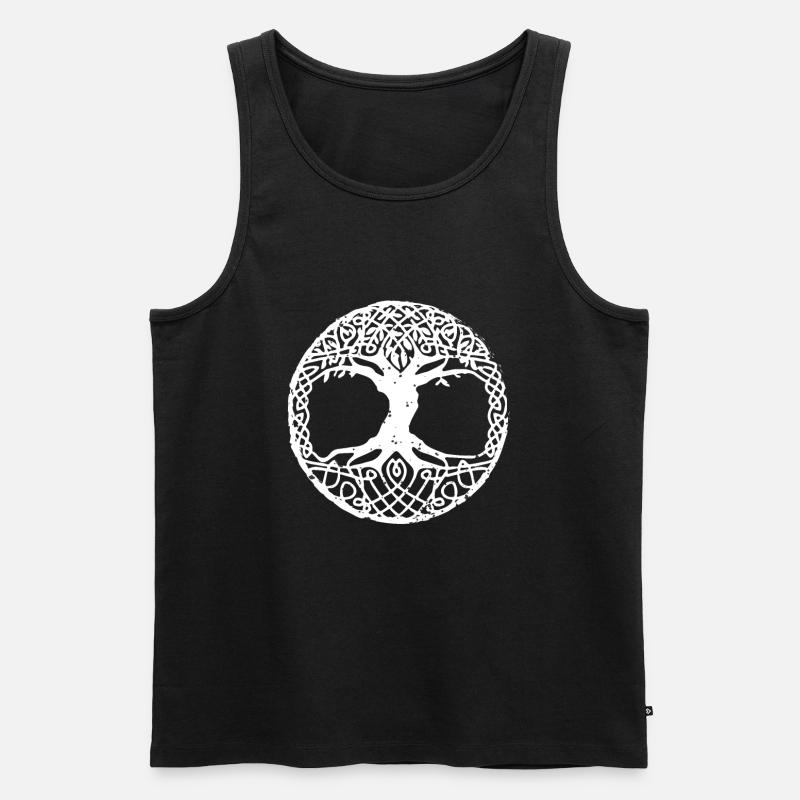 Baum des Lebens - Männer Premium Bio Tank Top - Schwarz