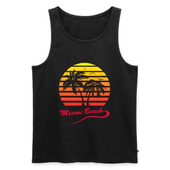 Miami Beach - Men's Premium Organic Tank Top - black - Front - Michal (187cm)