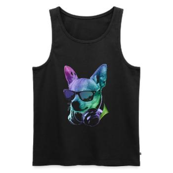 DJ Chihuahua - Débardeur bio Premium Homme - noir - Devant - Michal (187cm)