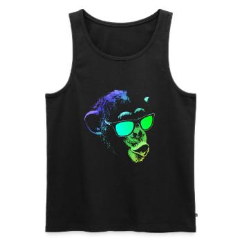 Cool Monkey - Men's Premium Organic Tank Top - black - Front - AI Model Male 178 light (178cm)