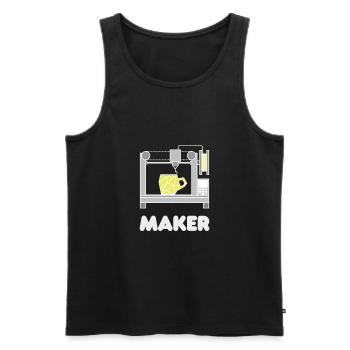 3D Druck - Männer Premium Bio Tank Top - Schwarz - Vorne - AI Model Male 178 light (178cm)
