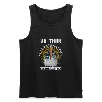 Va-Thor wie ein normaler Papa Nur viel Mächtiger - Männer Premium Bio Tank Top - Schwarz - Vorne - AI Model Male 178 light (178cm)