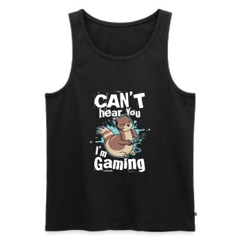 Je ne t'entends pas, je joue - Funny Gamer - Débardeur bio Premium Homme - noir - Devant - AI Model Male 178 light (178cm)