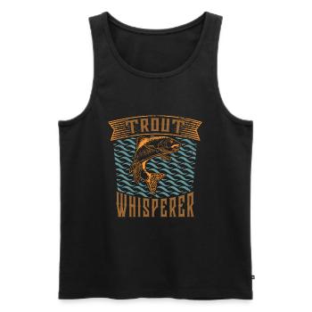 Trout Whisperer - Cool trout angler - Men's Premium Organic Tank Top - black - Front - Michal (187cm)