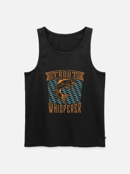 Trout Whisperer - Cool trout angler - Men's Premium Organic Tank Top - black