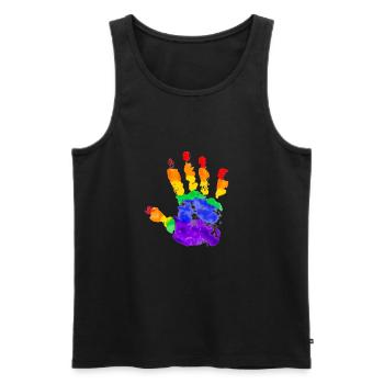 LGBT Rainbow Gay Pride Gay Lesbian Gay - Men's Premium Organic Tank Top - black - Front - Michal (187cm)