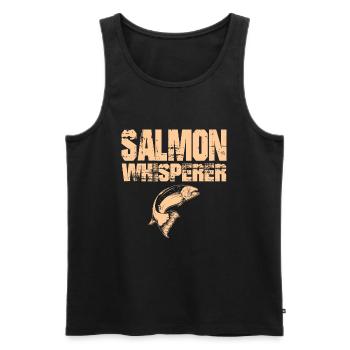 Salmon Whisperer - Lustiges Spinnfischen Fliegen - Männer Premium Bio Tank Top - Schwarz - Vorne - AI Model Male 178 light (178cm)