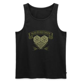 Rolling Dice Builds Character - D20 Tabletop RPG - Men's Premium Organic Tank Top - black - Front - AI Model Male 178 light (178cm)