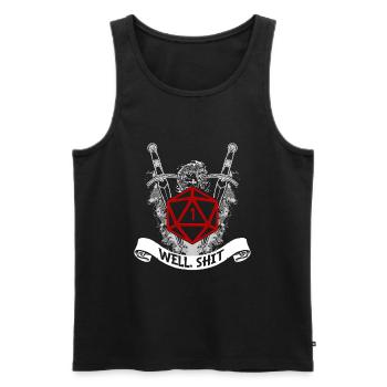 Cool Fantasy D20 Dice Heartbeat Well Shit D20 - Men's Premium Organic Tank Top - black - Front - AI Model Male 178 light (178cm)