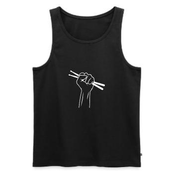 Drummer drummer or percussionist gift - Men's Premium Organic Tank Top - black - Front - AI Model Male 178 light (178cm)