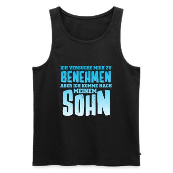 Vater und Sohn Junge Papa Daddy Vatertag Ehemann - Männer Premium Bio Tank Top - Schwarz - Vorne - Michal (187cm)