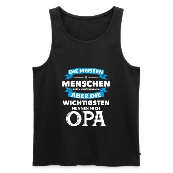 Opa Großvater Vater Enkel Rentner Senior Geschenk - Männer Premium Bio Tank Top - Schwarz - Vorne - Michal (187cm)