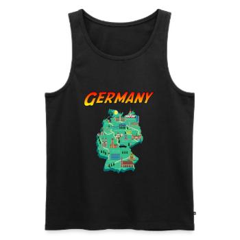 Deutschland - Karte - Vintage Zeichen Stil - Männer Premium Bio Tank Top - Schwarz - Vorne - Michal (187cm)