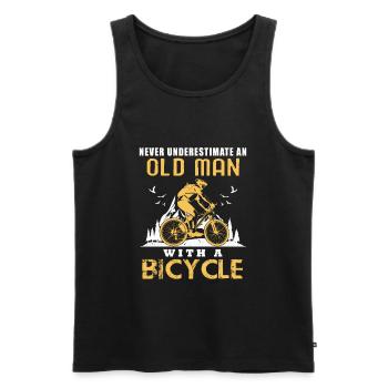 Fahrrad Fahrradfahren Radeln Biker Cycling Bicycle - Männer Premium Bio Tank Top - Schwarz - Vorne - Michal (187cm)