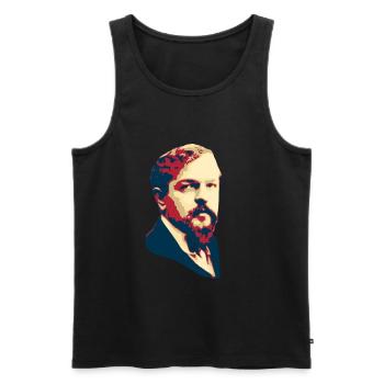 Claude Debussy - Men's Premium Organic Tank Top - black - Front - AI Model Male 178 light (178cm)