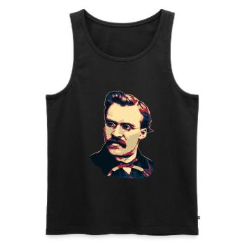 Friedrich Nietzsche - Débardeur bio Premium Homme - noir - Devant - AI Model Male 178 light (178cm)