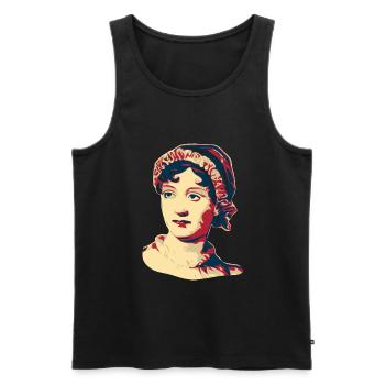Jane Austen - Débardeur bio Premium Homme - noir - Devant - AI Model Male 178 light (178cm)