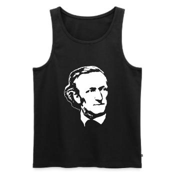 Richard Wagner White On Black - Men's Premium Organic Tank Top - black - Front - AI Model Male 178 light (178cm)