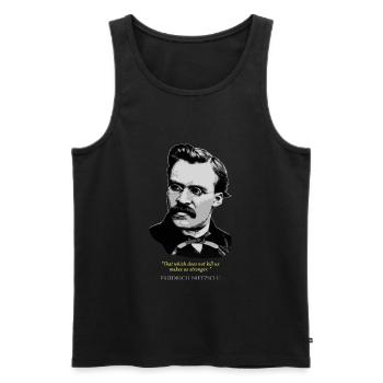 Friedrich Nietzsche Quote - Men's Premium Organic Tank Top - black - Front - AI Model Male 178 light (178cm)