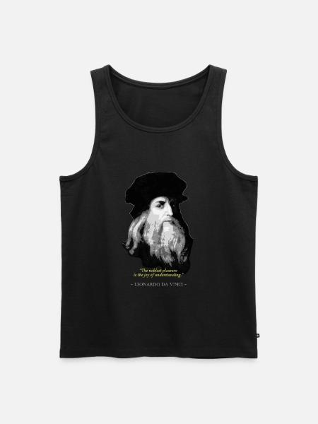 Leonardo Da Vinci Quote - Men's Premium Organic Tank Top - black