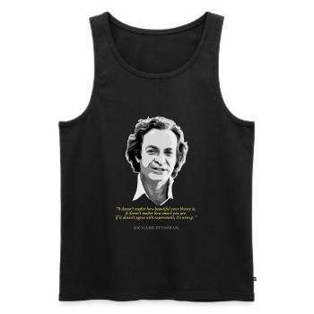 Richard Feynman Quote - Men's Premium Organic Tank Top - black - Front - AI Model Male 178 light (178cm)