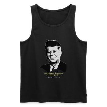 John F. Kennedy Citation - Débardeur bio Premium Homme - noir - Devant - Michal (187cm)