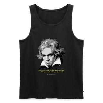 Beethoven Quote - Men's Premium Organic Tank Top - black - Front - AI Model Male 178 light (178cm)