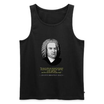 Johann Sebastian Bach Quote - Men's Premium Organic Tank Top - black - Front - AI Model Male 178 light (178cm)