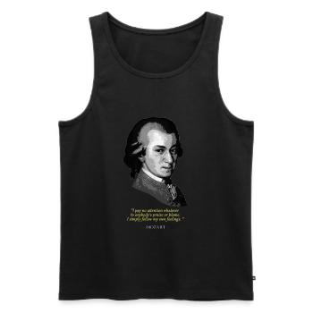 Mozart Quote - Men's Premium Organic Tank Top - black - Front - AI Model Male 178 light (178cm)