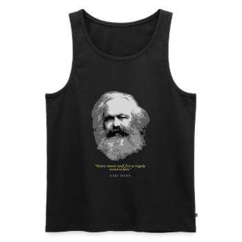 Karl Marx Quote - Men's Premium Organic Tank Top - black - Front - AI Model Male 178 light (178cm)