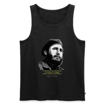 Fidel Castro Citation - Débardeur bio Premium Homme - noir - Devant - AI Model Male 178 light (178cm)