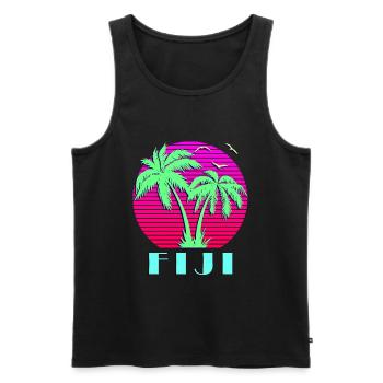 Fidschi - Männer Premium Bio Tank Top - Schwarz - Vorne - Michal (187cm)