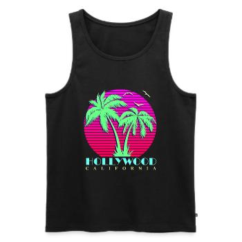 Hollywood - Männer Premium Bio Tank Top - Schwarz - Vorne - AI Model Male 178 light (178cm)