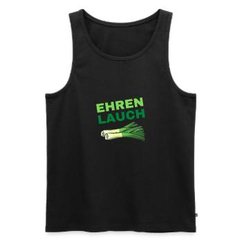 Honor leek leek biceps leek sayings funny - Men's Premium Organic Tank Top - black - Front - AI Model Male 178 light (178cm)