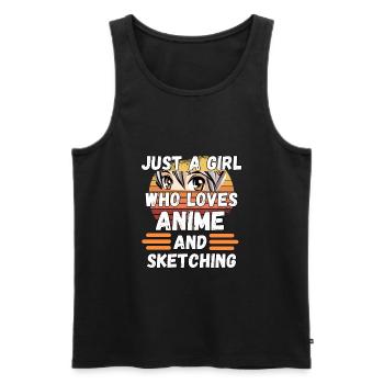 Just a Girl who loves Anime and Sketching - Men's Premium Organic Tank Top - black - Front - AI Model Male 178 light (178cm)