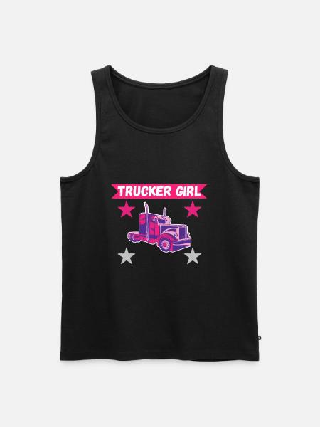 Lastbilchauffør lastbil lastbil kvinde pige lastbil pige - Herre Premium økologisk tanktop - sort