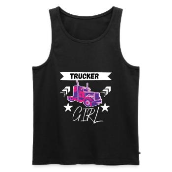 LKW Fahrerin Truckerin LKW Frau Girl Trucker Girl - Männer Premium Bio Tank Top - Schwarz - Vorne - Michal (187cm)