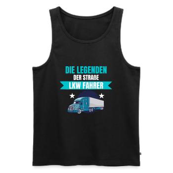 LKW Fahrer Brummi Trucker stolz lustig Geschenk - Männer Premium Bio Tank Top - Schwarz - Vorne - Michal (187cm)