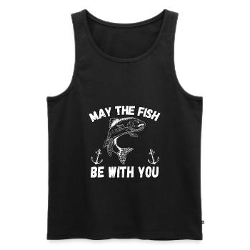 May The Fish Be With You - Men's Premium Organic Tank Top - black - Front - Michal (187cm)