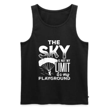 Skydive parasail brolly harness bailer side-slip - Männer Premium Bio Tank Top - Schwarz - Vorne - AI Model Male 178 light (178cm)