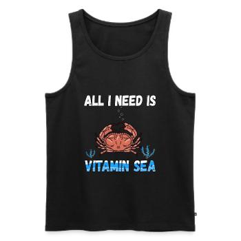 All I Need Is Vitamin Sea - Männer Premium Bio Tank Top - Schwarz - Vorne - Michal (187cm)