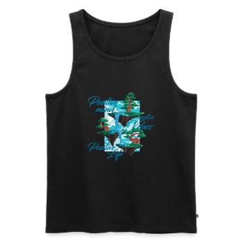 positif Positive Vibes Vie positive Sois - Débardeur bio Premium Homme - noir - Devant - AI Model Male 178 light (178cm)