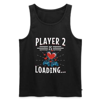 Le père de devenir Player 2 Grossesse Jeux Proverbes - Débardeur bio Premium Homme - noir - Devant - Michal (187cm)